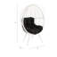 Chaise longue en tissu noir et osier blanc