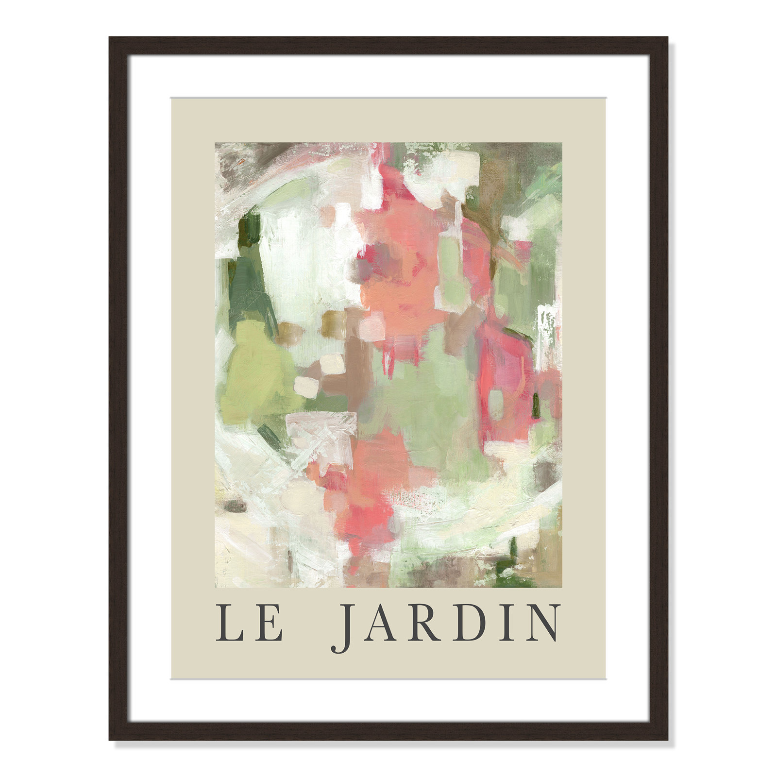 Riya "Le Jardin" Print by Carol Robinson, Walnut Single Picture Frame, Yes, 29.5" H x 23.5" W x 1.25" D