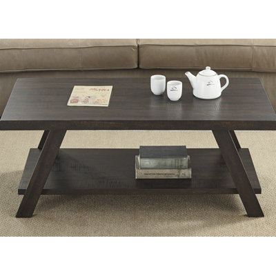 Athens Contemporary Two-Tone Wood Shelf Coffee Table