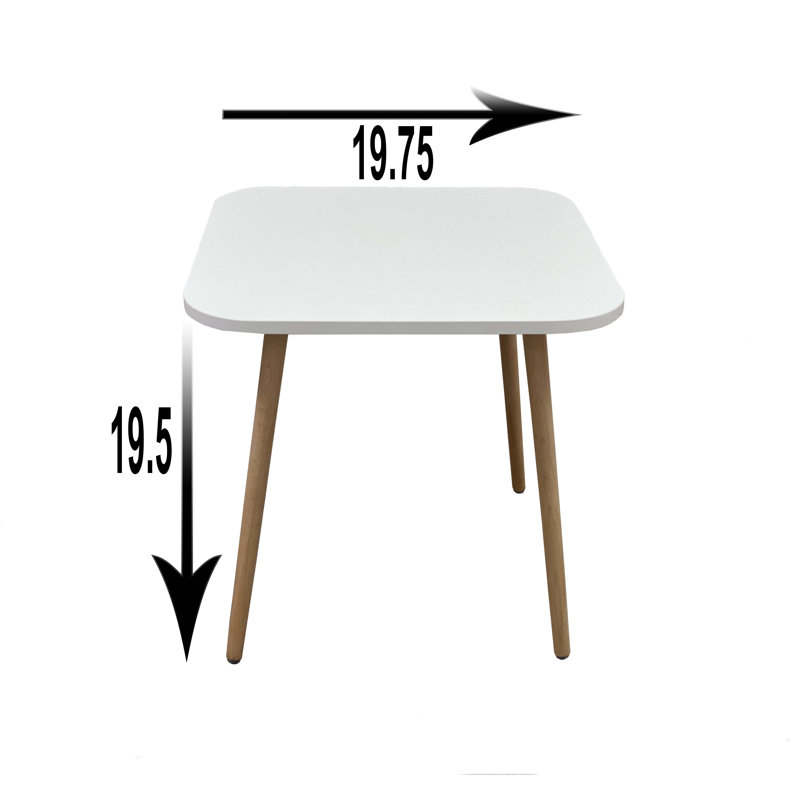 Cherysh Solid Wood End Table, White