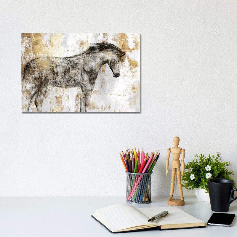 Equestrian Gold I - Wrapped Canvas Print, 20.32 cm H x 30.48 cm W