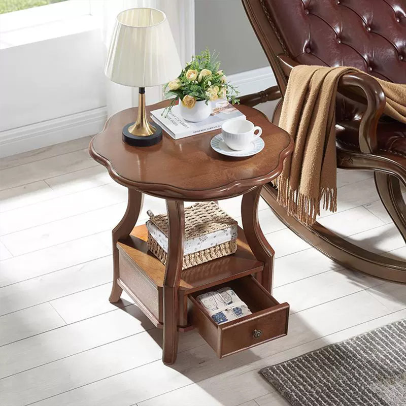 Modern Solid Wood End Table, Walnut