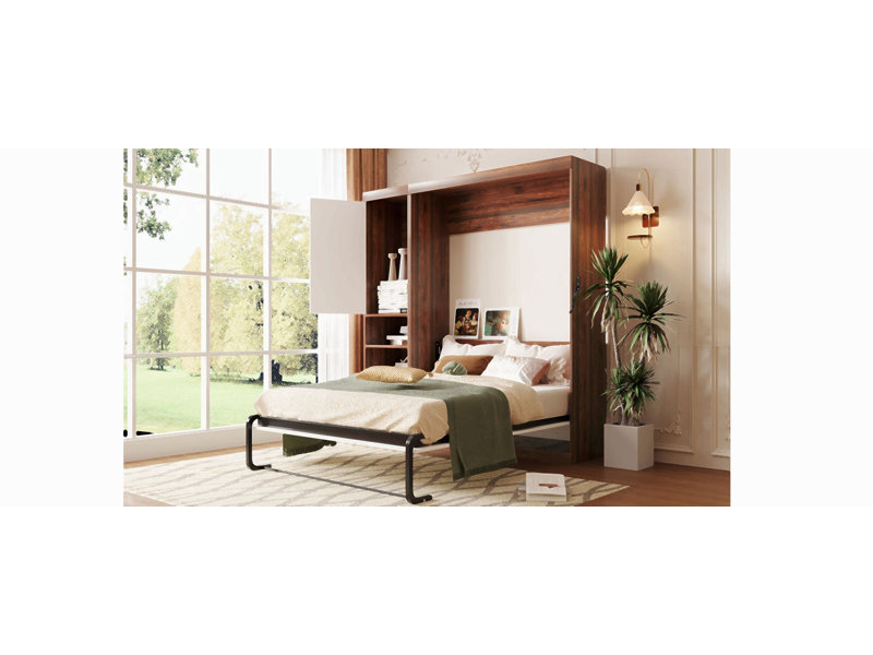 Lit escamotable double pleine grandeur avec armoire