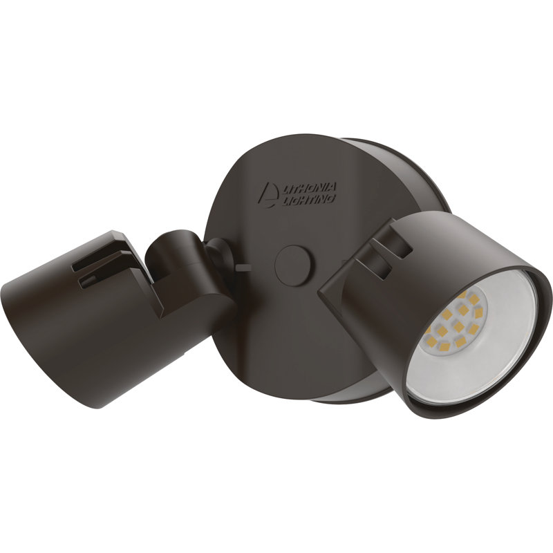Dark Bronze Dual Head LED Outdoor Security Flood Light