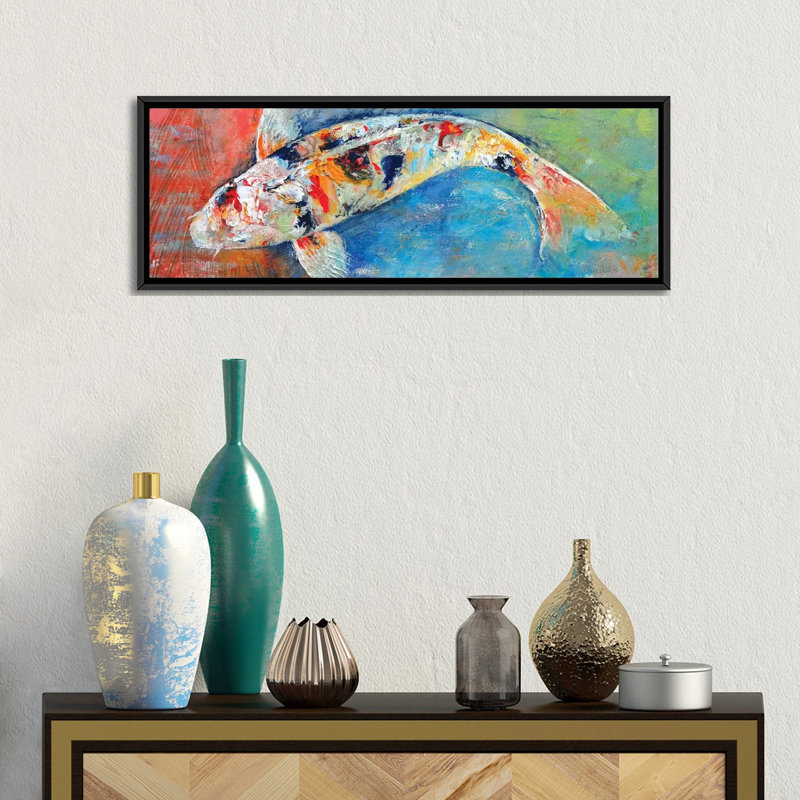 «Japanese Koi» par Michael Creese - Reproduction giclée sur toile panoramique, H 12 po x l 36 po x P 1,5 po