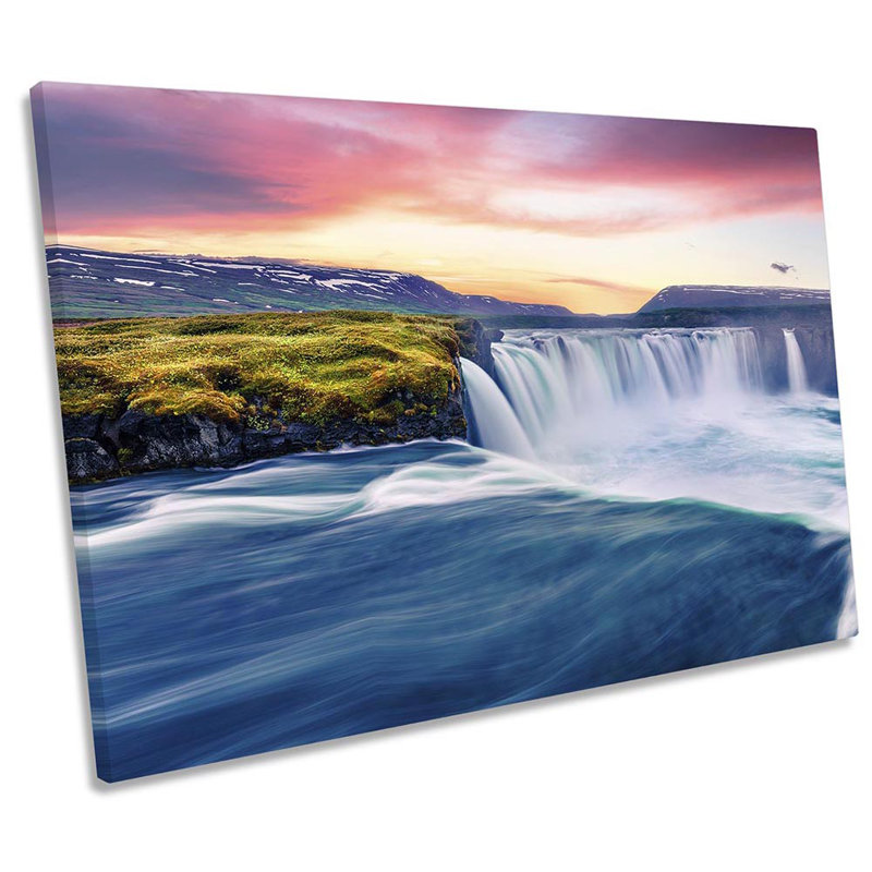 Godafoss Waterfall Iceland - Wrapped Canvas Print, 40.6cm H x 61cm W