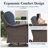 7 Piece Wicker Outdoor Furniture Set with 6-inch Comfy Cushions, High Back Patio Furniture Set with Swivel Rocking Chairs and Fire Pit Table-577310590-577310585