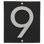 Floating Modern 6" Number Vertical Address Plaque (1 Character) - Brick Red/White
