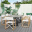 Ensemble repas pour 6 personnes avec chaises pliantes en aluminium et table rectangulaire en fer 