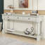 Console extra-longue de style méditerranéen avec tiroirs et tablette pour un rangement et une présentation élégants dans le vestibule ou le salon