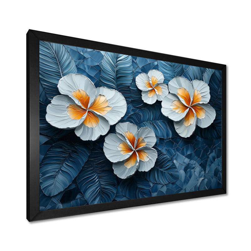 Coel, harmonie dorée d'Hibiscus la nuit - art mural d'hibiscus pour le salon, Reproduction encadrée d'une seule photo
