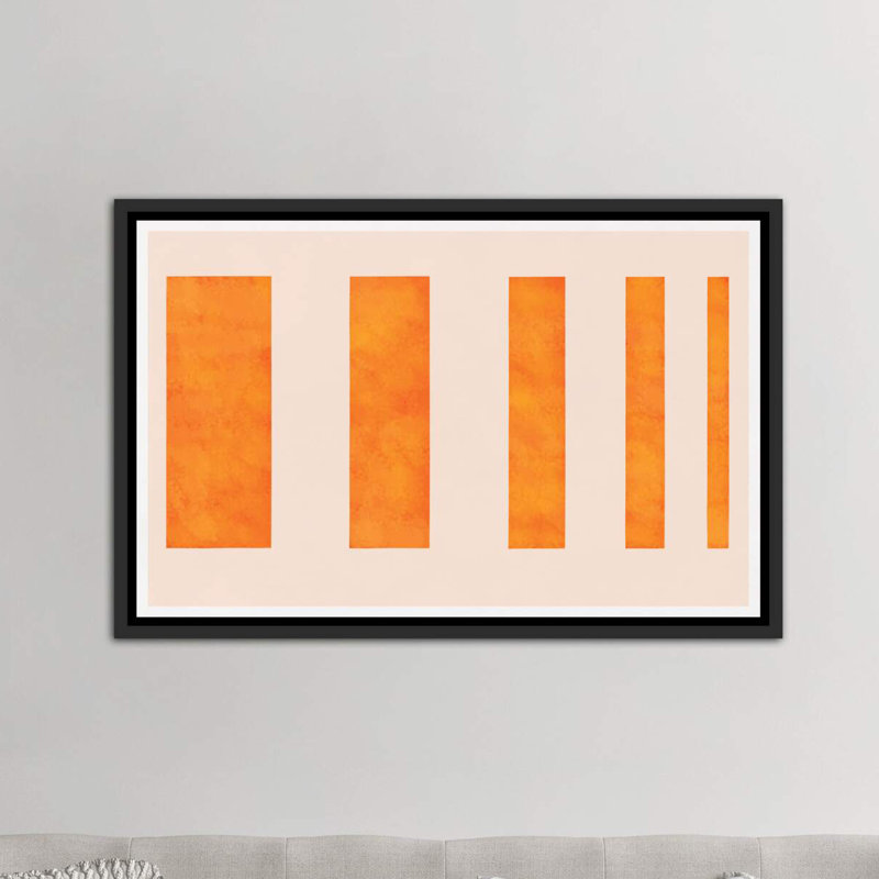 " Orange Levies ", Black Framed Canvas, 26" H x 40" W x 1.5" D