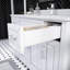 Meuble-lavabo simple blanc l 48 po x P 22 po Terrence avec barre d'alimentation et prise USB, plateau en pierre reconstituée, rangement pour tiroir, lavabo en céramique encastré -126676772-86965041
