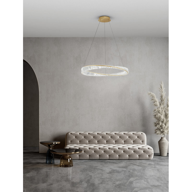 1 - Light Gold LED Crystal Pendant