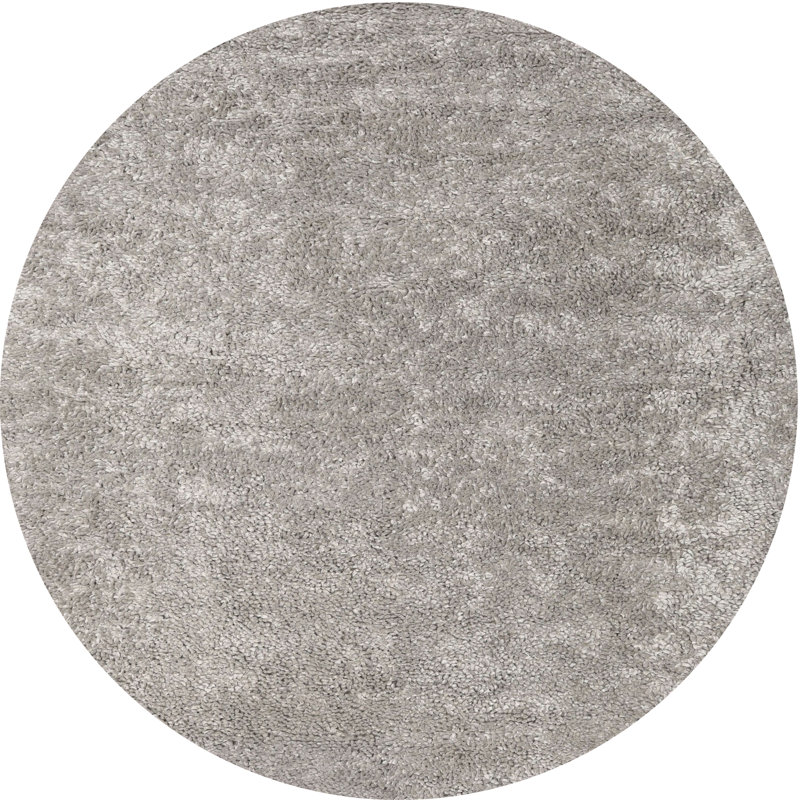Tapis contemporain gris, Rond 3 pi