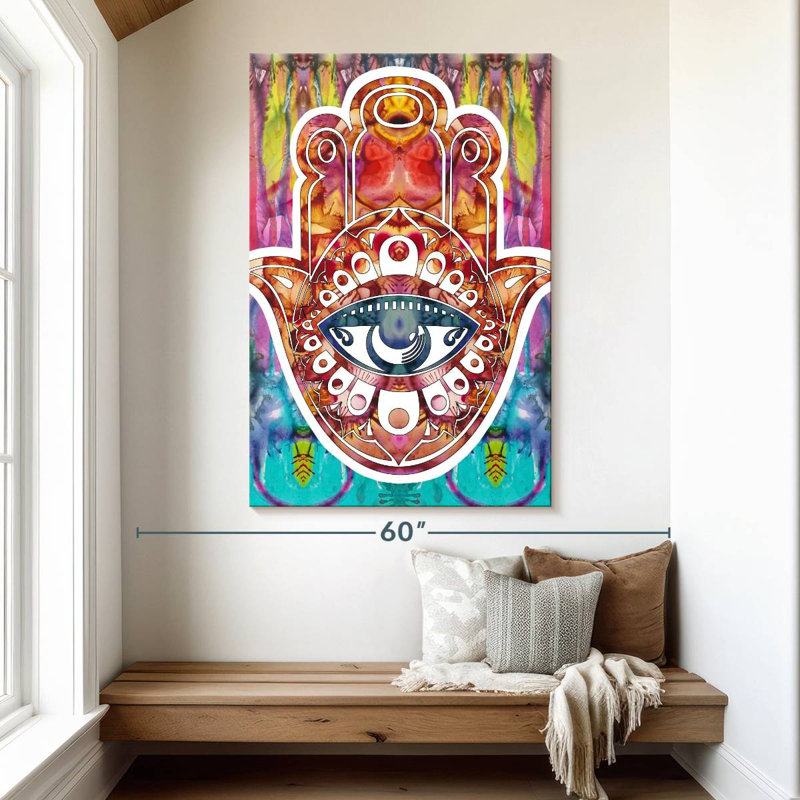 Kerrick Multicolored Hamsa, 51" H x 34" W