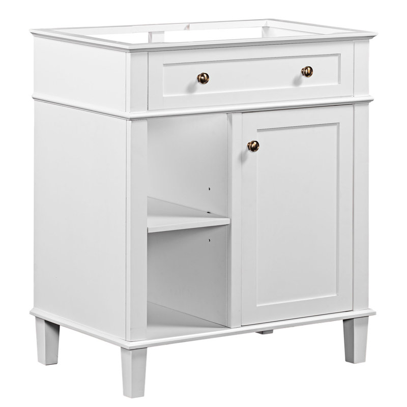 Single Bathroom Vanity Base Only in White