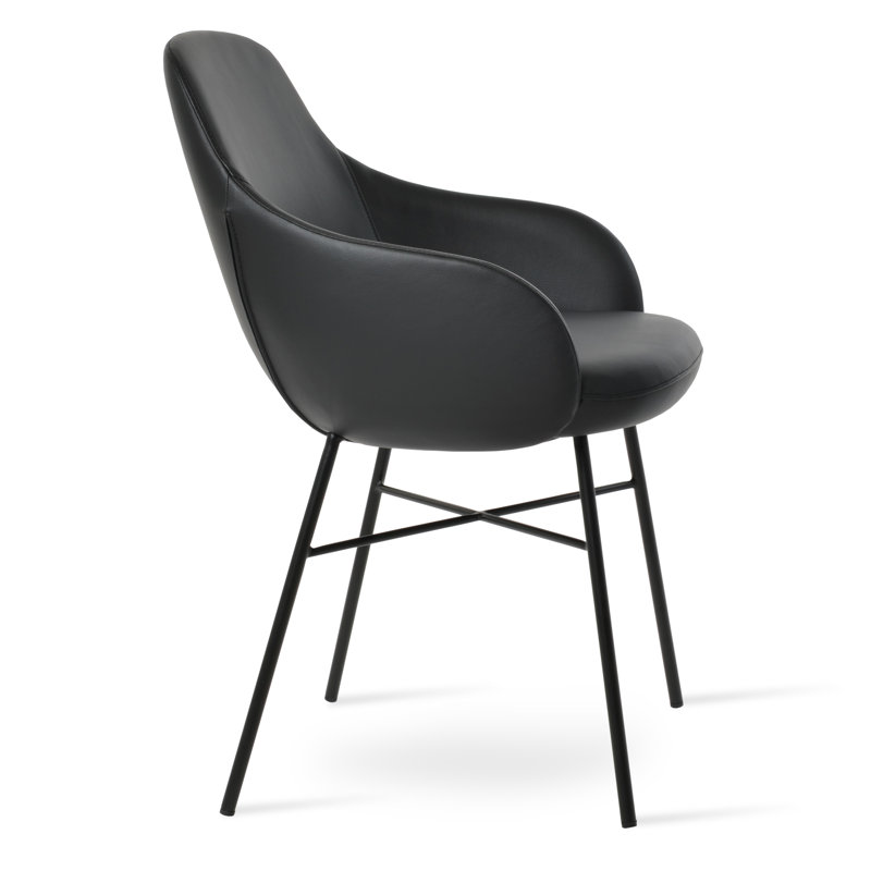 Gazel Cross Arm Chair, Black, Black