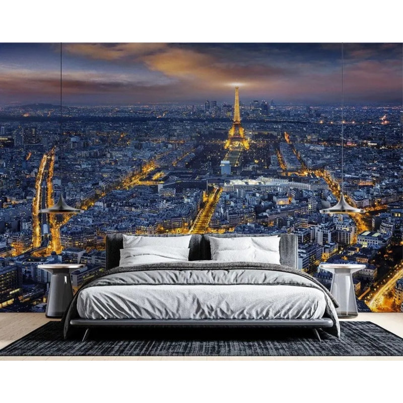 Papier peint paysage urbain Paris, L 108 po x l 96 po