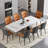 63'' to 94.5” Extendable Dining Table For 8-10 with Sintered Stone Tabletop and Metal Base-80388519