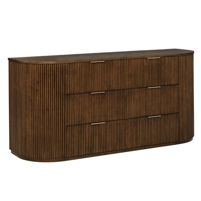 Commode cannelée en bois massif Queensbury