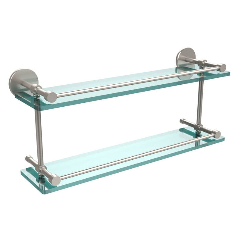 Dalston 2 Piece Tiered Shelf, Satin Nickel