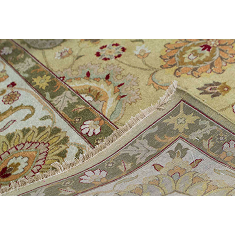 Wool Oriental Area Rug in Gold