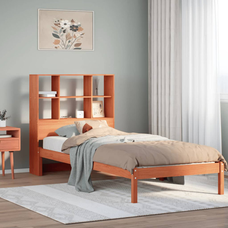 Choudhary Solid Wood Storage Bed, Kingsize (5'), Wax Brown