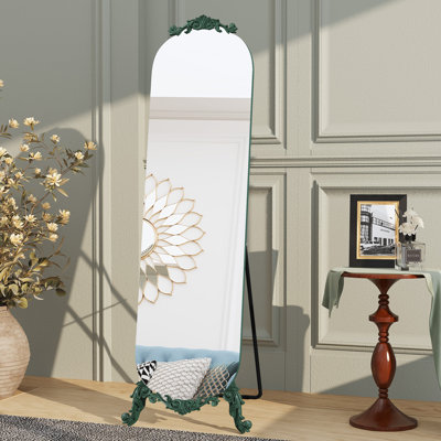 Frameless Full-length Mirror with Carved Decoration