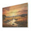Paysage de prairies, fusion au coucher du soleil - prairies, art sur bois de pin naturel-1157868332
