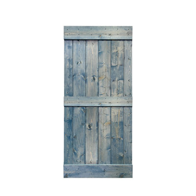 84'' Solid Wood Paneled Painted without Installation Hardware Kit Barn Door