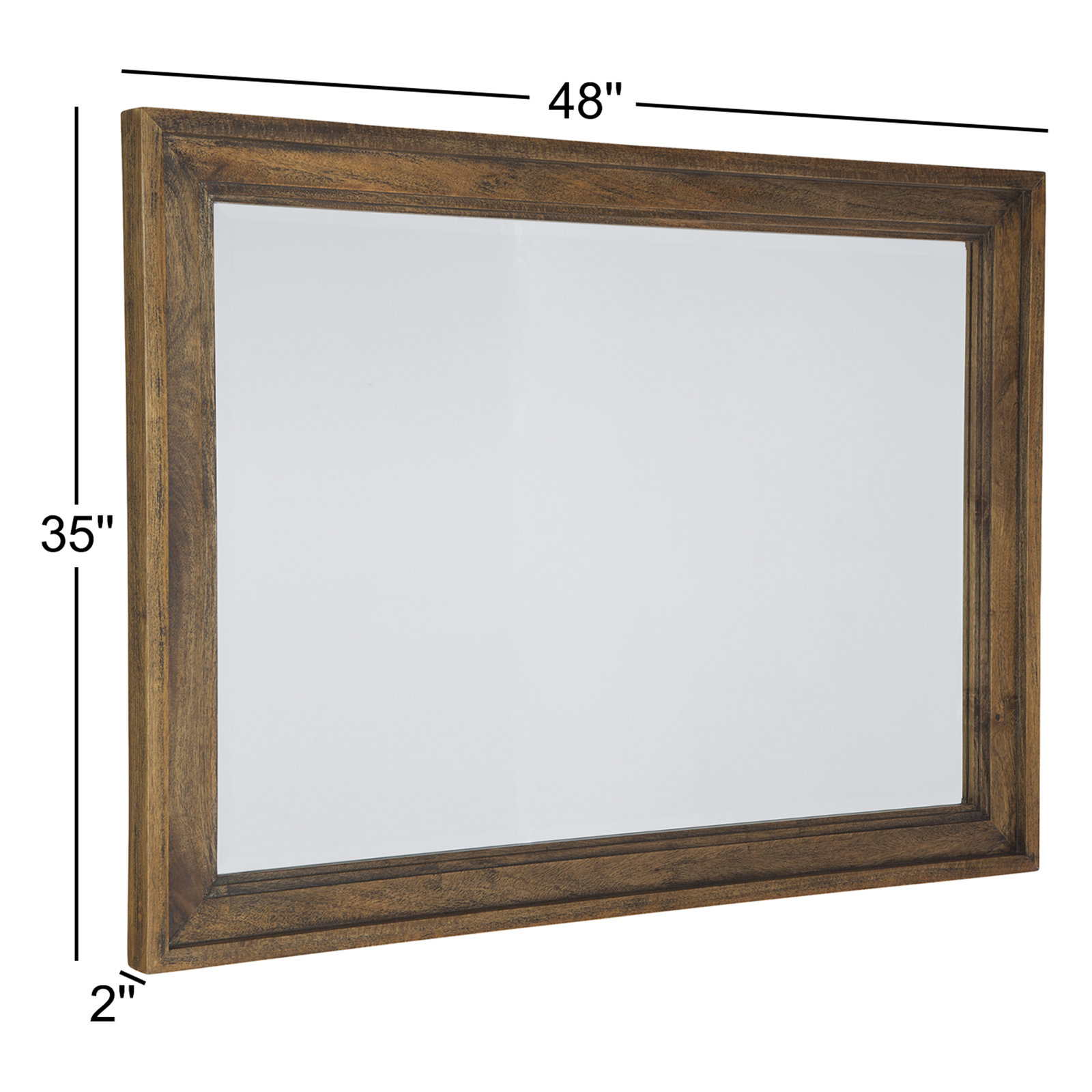 Ashley Wood Rectangle Wall Mirror