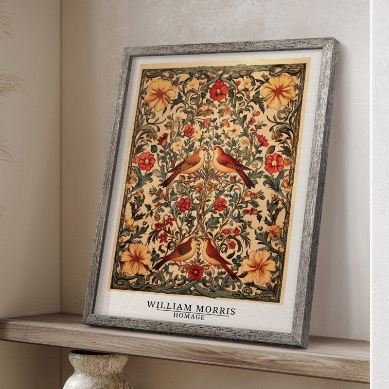 Imprimé encadré en bois massif de la série CCI de la classe II de William Morris, H 11 po x l 9 po