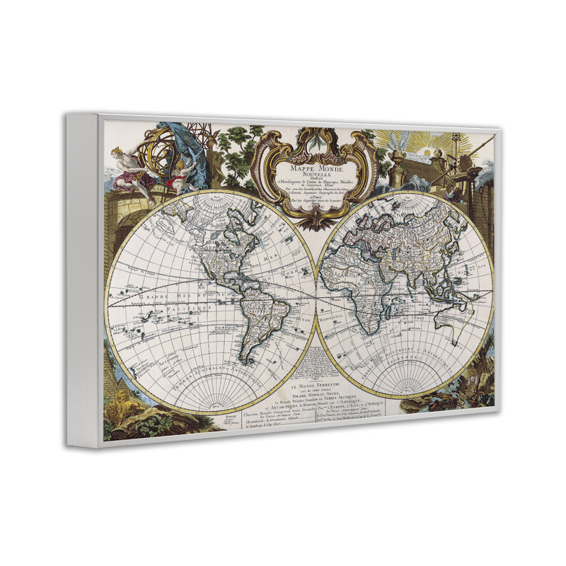  Carte du monde d'inspiration classique, estampe numérique par Chris Donovan, H 16 po x l 24 po