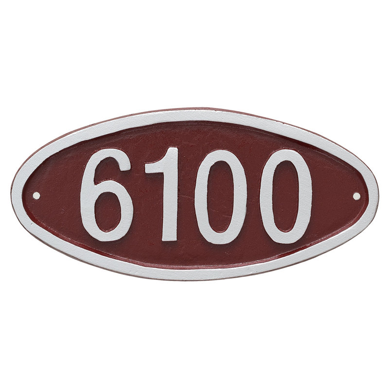 Plaque d’adresse murale sur 1 ligne wilshire, Cuivre antique / Cuivre