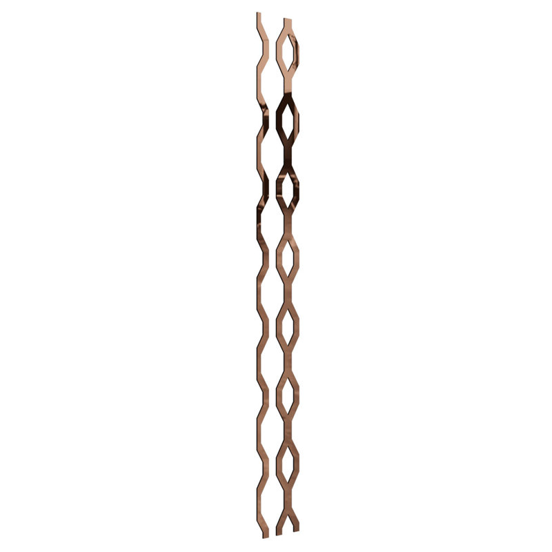 Ensemble de panneaux muraux décoratifs réglables en acrylique Wabash (paquet de 24), Bronze, H 47 po x l 3 po