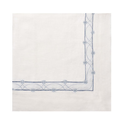 Blue Parallel Intricate Floral Napkin