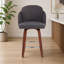 Ensemble de tabourets de bar pivotants contemporains avec pieds en noyer et repose-pieds chromés-1087436377-1087436382
