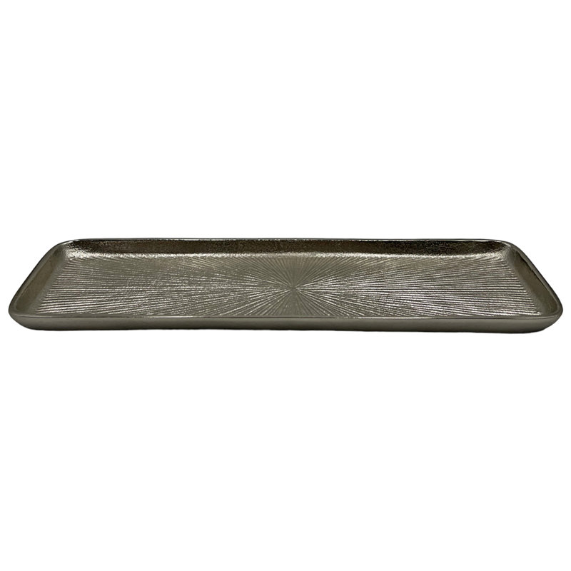 Nellir Tray, 1" H x 17.5" W x 5.5" D, Silver
