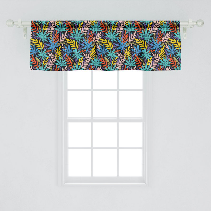 Ambesonne Leaves Valance Pack of 2 Creative Spread Layout Art Multicolor