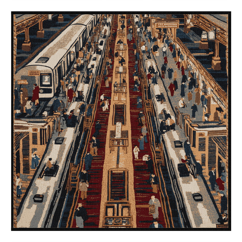 Machine Washable Transportation Black Area Rug, Square 5'