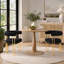 Ensemble de table de salle à manger pour 2 personnes avec table ronde et 2 fauteuils rembourrés en chenille-132839996