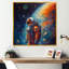«Astronaut With A View Of The Galaxy», reproduction d'art sur toile encadrée-88505599-88505605