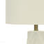 Lighting, H 29 po, lampe de table, céramique blanche, abat-jour ivoire / crème, contemporain