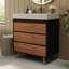 Meuble-lavabo autoportant moderne avec lavabo vasque en céramique et plateau en pierre frittée durable-875396108-875396109