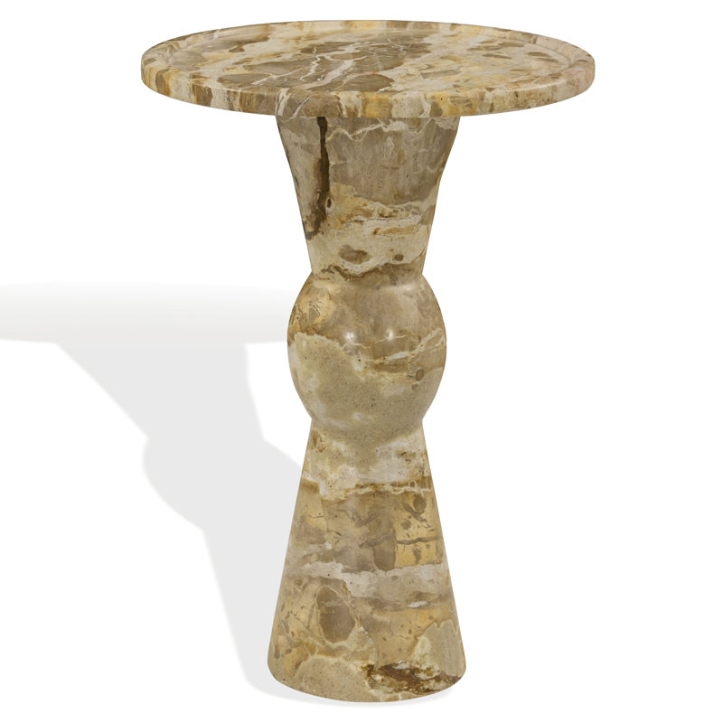 Table d'appoint ronde en marbre Zuria, Beige