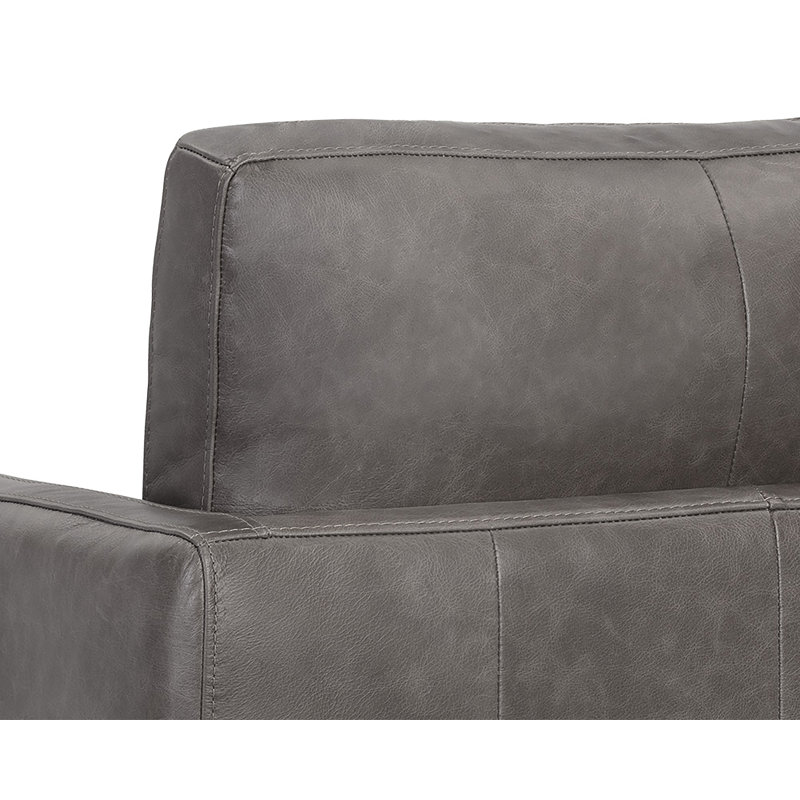 Portman Swivel Club Chair, Grey Genuine Leather