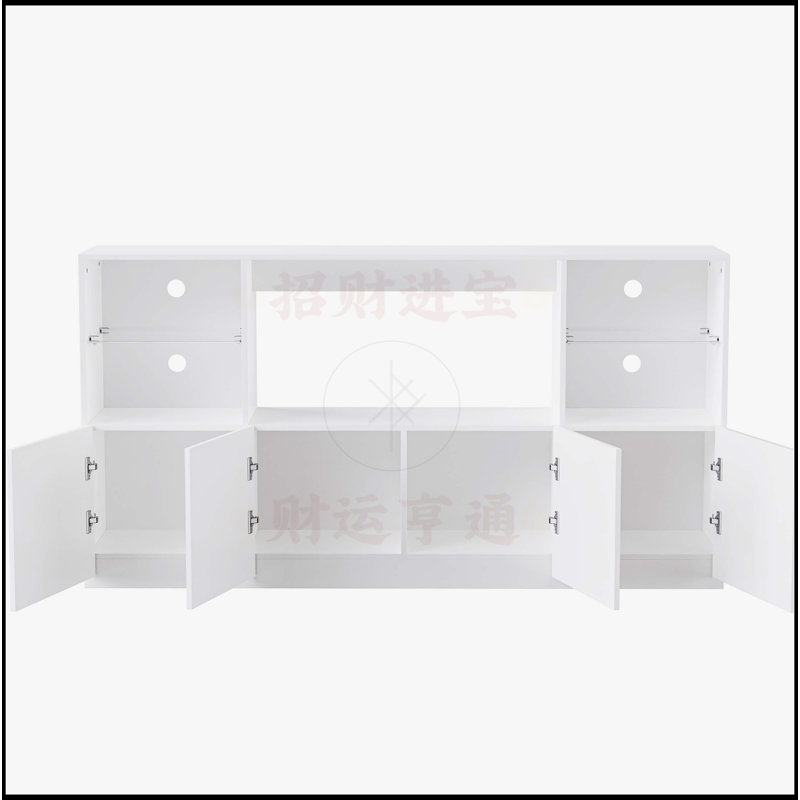Meuble télé ultrabrillant avec lumières DEL, Blanc