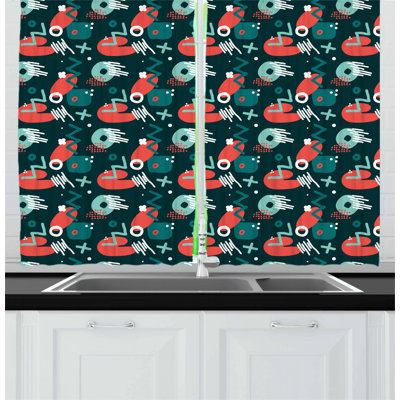 Abstract Tailored Kitchen Curtain