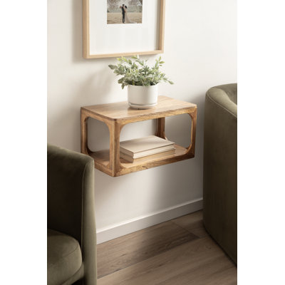 Table d'appoint flottante en bois de manguier